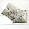 thumbnail image 3 of Ambesonne Vintage Throw Pillow Cover Pack of 2, Soft Color Floral Nostalgia, 2 Pcs-26"x16", Eggshell Pale Slate Blue, 3 of 5