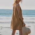 thumbnail image 3 of GILIGEGE Women's Summer Sleeveless Romper Casaul Beach Vacation Loose Shorts Jumpsuit Overalls Outfits 2025 with Pocket Linen Overalls for Women Fashionable Cotton and Linen Pocket Jumpsuit Shorts, 3 of 7
