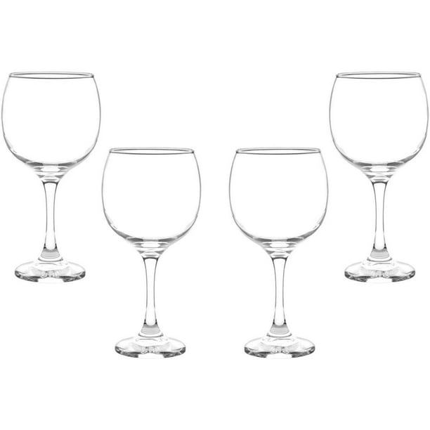 Premiere Stemmed Wine Glasses Set 12.5 Oz, Modern Crystal Clear Goblets (4)