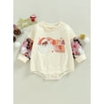 thumbnail image 2 of TSEXIEFOOFU Baby Christmas Romper, Cute Santa/Letter Print Long Sleeve Round Neck One-Piece Bodysuit, 2 of 7