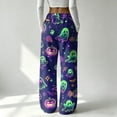 thumbnail image 5 of Garbnen Halloween Womens Fleece Pajama Pants Ghost Pumpkin Graphic Woman Lounge Pants Cozy Plush Fall Winter Warm Wide Leg Sleep Pants Women, 5 of 5