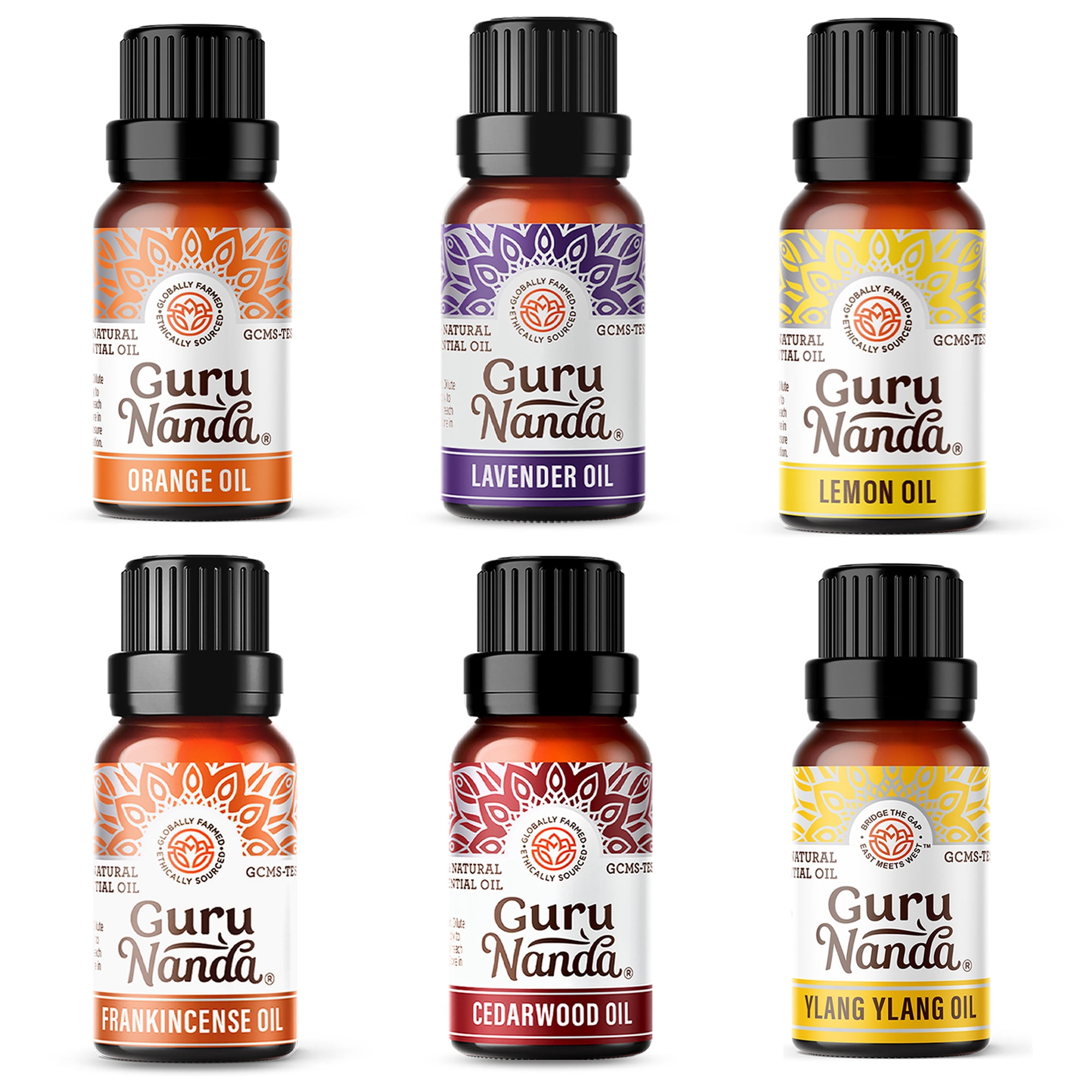 GuruNanda Floral Essential Oil, 6 Pack, Aromatherapy Set