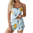 thumbnail image 2 of PNTUTB Women's Fashion Print Casual Sleeveless Tank Top with Comfortable Elastic Waist Shorts Homewear Pajama Set, 2 of 6