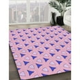 thumbnail image 3 of Ahgly Tapis Rond Lavable en Machine Intérieur Transitionnel Fleur Rose, 8 Pieds Rond, 3 of 7