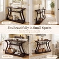 thumbnail image 6 of ZENY 3-Tier Console Table with Charging Station Brown Sofa Side Table, 6 of 13