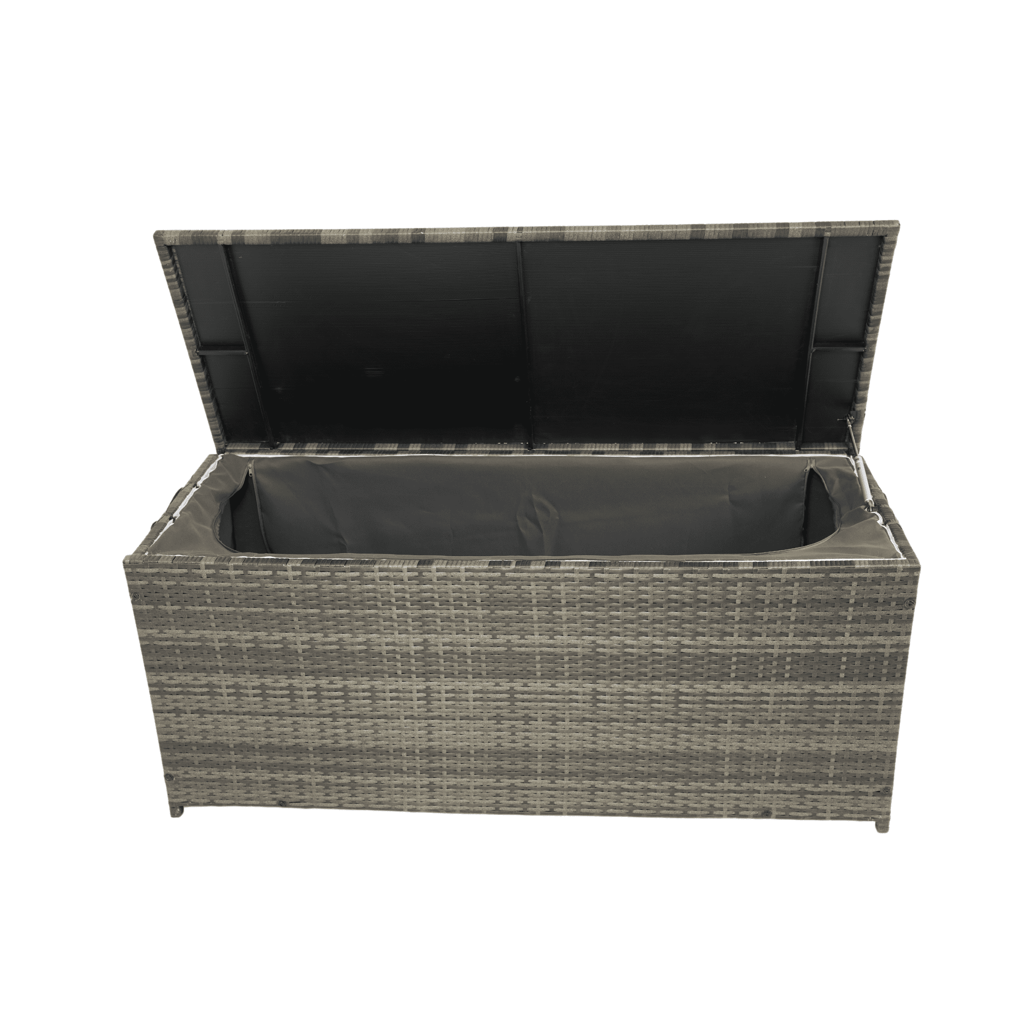 Aimee Lii Outdoor Storage Box, 113 Gallon Wicker Patio Deck Boxes with Lid, Outdoor Toy Storage for Kids, Gray