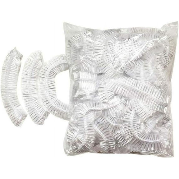 200pcs Shower Caps Disposable Bath Caps Waterproof Shower Hat Elastic Plastic Shower Caps for Women Home Salon