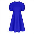 thumbnail image 6 of 50% off Clear! safuny Women's Plus Size Slim Knee Length Pencil Dress Solid Color Holiday Elegant Cocktail Wedding Evening Party Ruffle Sleeve Trendy Dresses Crew Neck Blue M, 6 of 6