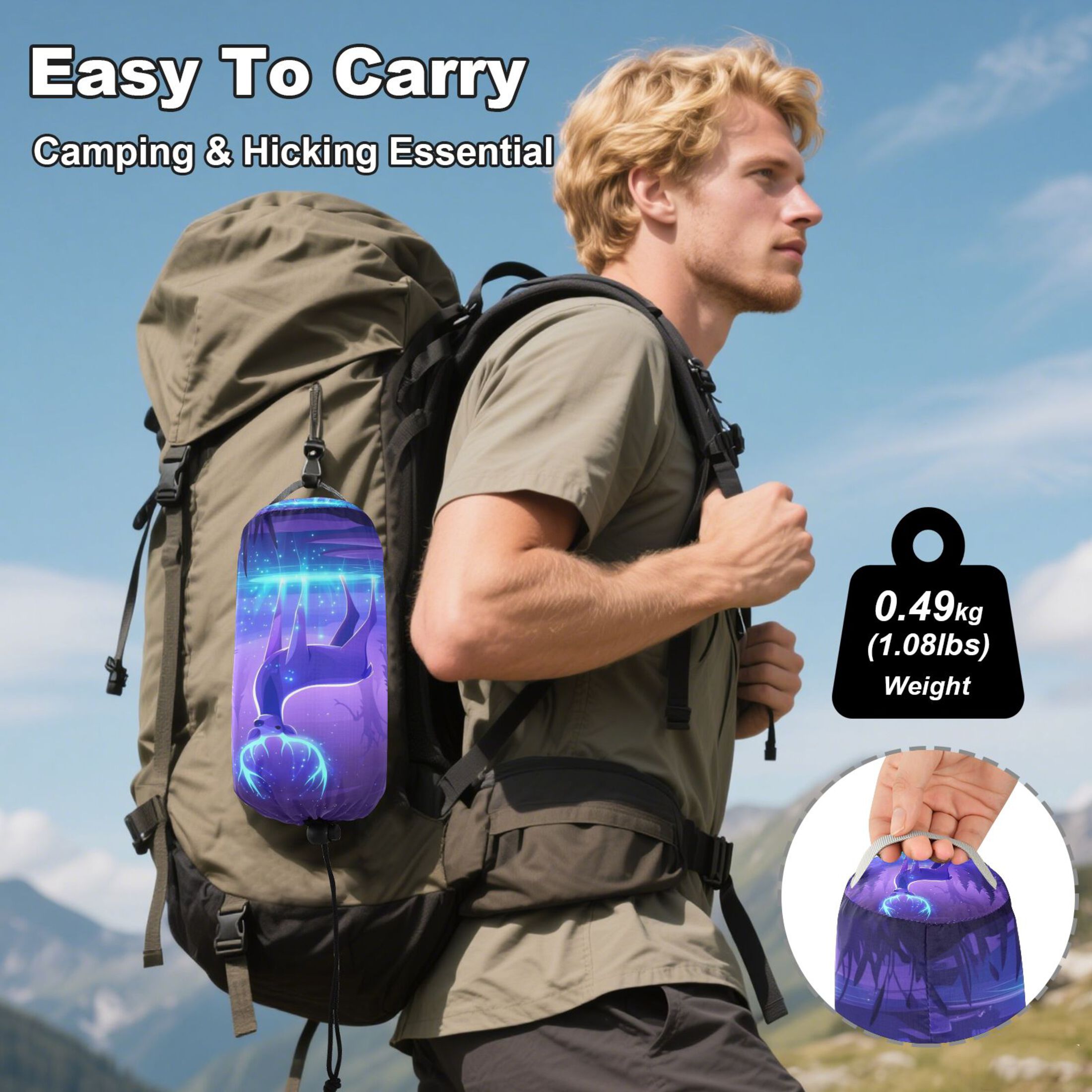 Hammock Camping Hammock Nylon Portable Hammock Travel Camping Hammock Purple Deer