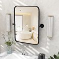 thumbnail image 4 of Costway 30 x 22 Inch Black Metal Framed Pivot Rectangle Wall-Mounted Mirror Black, 4 of 10
