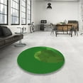 thumbnail image 3 of Ahgly Company Indoor Round Patterned Green Area Rugs, 3' Round, 3 of 6