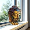 thumbnail image 4 of Window Hanging Buddha Face, Car Decoration, Stained Glass Style Suncatcher, Spiritual Art Gift for Dad or Mom, Unique Home Décor, Zen Meditation, Boho Room Decoration, 4 of 4