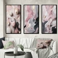 thumbnail image 1 of Designart "Solid Marble Artistry III" Abstract Marble Framed Wall Art Set Of 3 - Pink Marble Frame Gallery Wall Set For Home Decor, 1 of 6