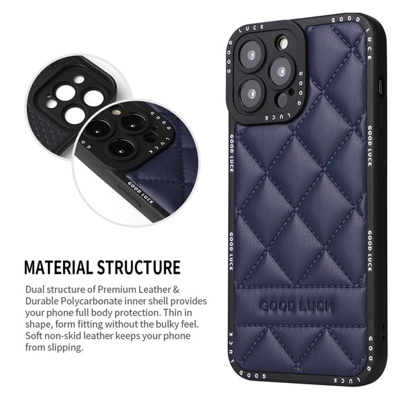 Dteck For iPhone 11 Pro Max (6.5 inch) Case,Hybrid Slim Shockproof PU Leather Camera Protector Cover,Blue