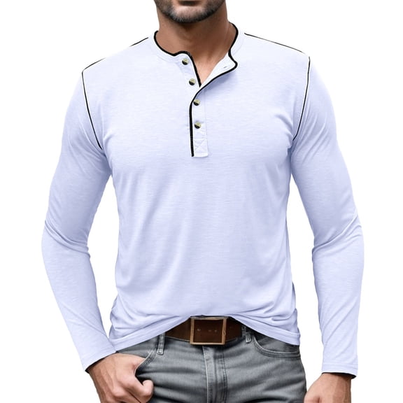 VJATTWR Shirts for Men, Men's T-Shirts Long Sleeve Shirts for Mens Summer Sun Shirts Lightweight Running Fishing Shirts for Men Mens White Tee Shirts M