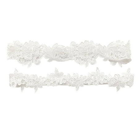 

1 Pair of Fashion Bridal Garters Beautiful Wedding Lace Flower Garters Decorative Garters for Woman(White)