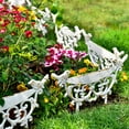 thumbnail image 6 of Decorative Cast Iron Garden Edging Border, 4 Pack White Landscape Fence Panels, 6 of 6