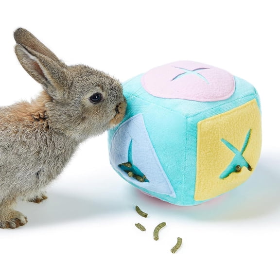 Large Rabbit Foraging Toy with Bell, Puzzle Feed Game Rabbit Toy for Bored Bunnies