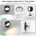 thumbnail image 5 of LED Wall Lights with Remote, 3 Pcs Rechargeable Wall Mounted Reading Sconces Lamp 3000mAh, 3 Colors & Dimmable Magnetic 360° Rotation Cordless Wall Lighting Spotlights for Bedroom Bedside Hallway, 5 of 7