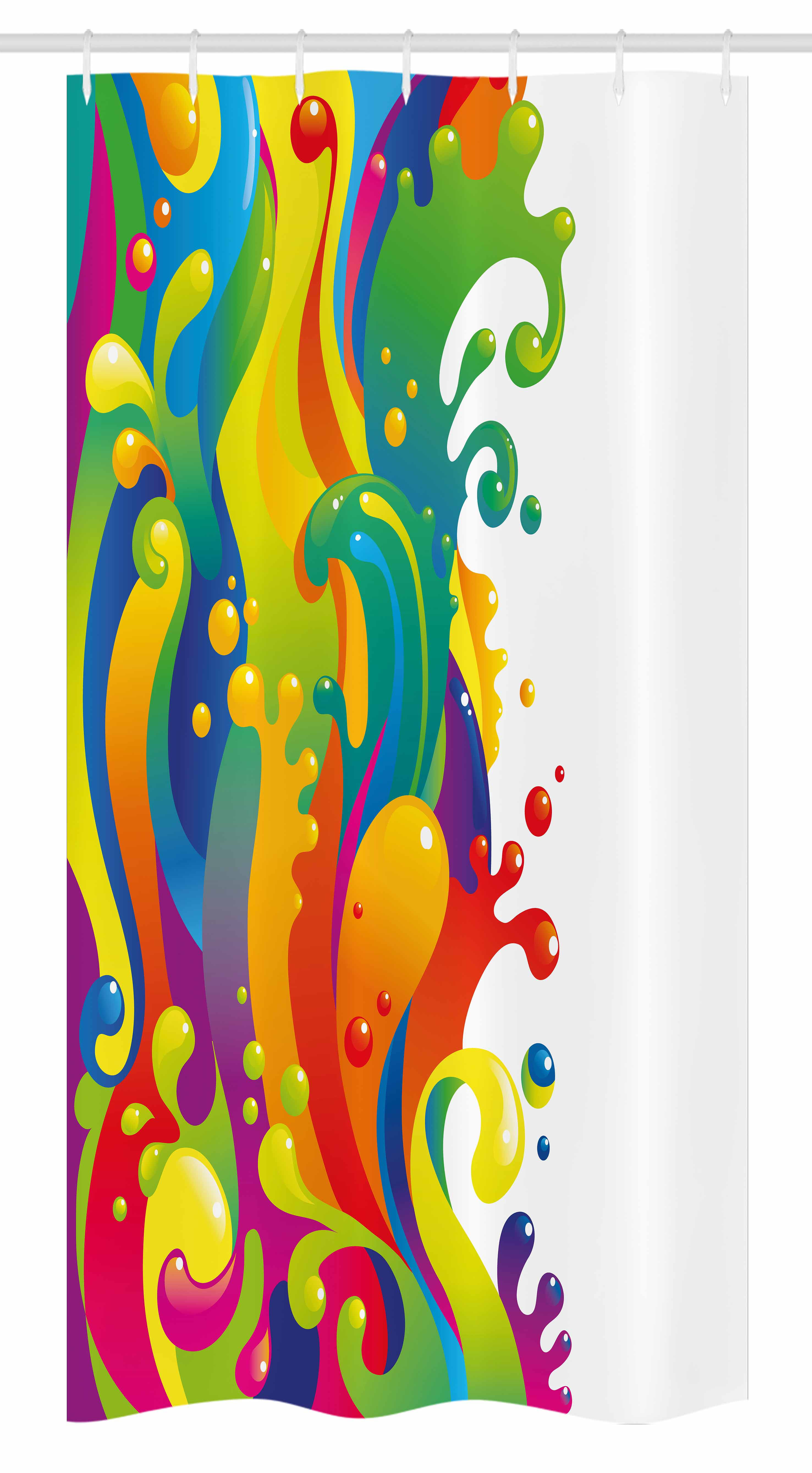 Psychedelic Shower Curtain Rainbow Splash Print for Bathroom 