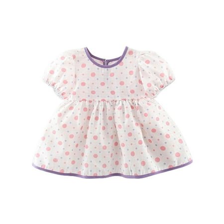 

Girls Dress Flower Print Dress Puff Sleeve Dress Princess Party Wedding Pageant Bridesmaid Dresses For Girls