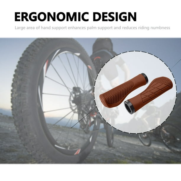 Puños de bicicleta antideslizantes para manillar de bicicleta, accesorios de ciclismo (marrón oscuro)
