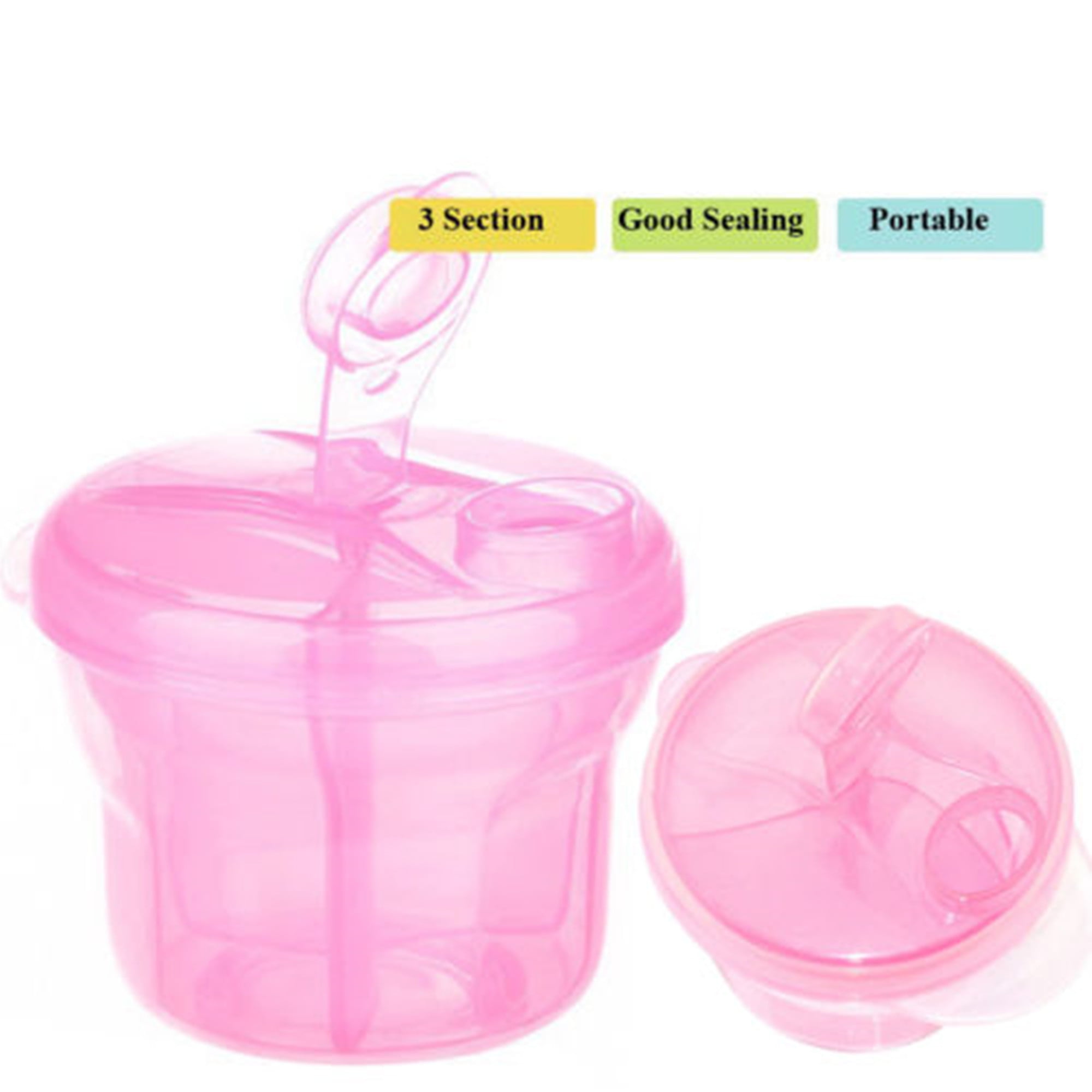 Mubineo Portable Baby Milk Powder Dispenser, 3 Compartments Kids Food