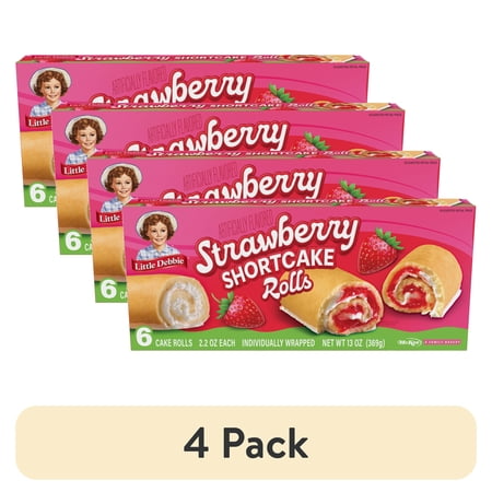 (4 pack) Little Debbie Strawberry Shortcake Rolls, 13 oz (6 count)