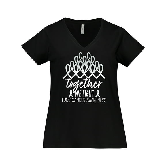 Inktastic Together, We Fight Lung Cancer Awareness Women's Plus Size V-Neck T-Shirt
