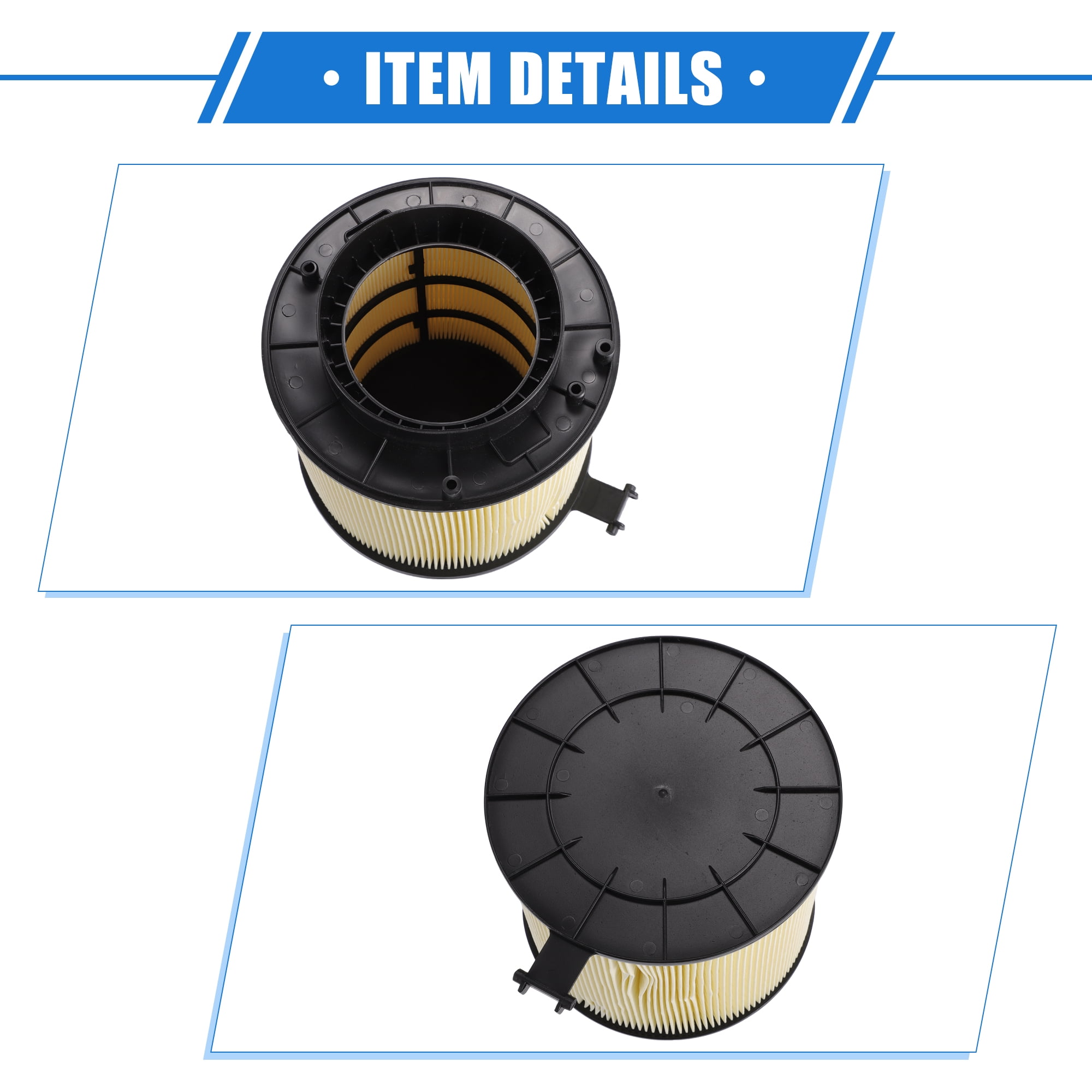 Unique Bargains PP Car Engine Air Filter for Audi Black, Beige 7.28"x6.50"x6.30"(L*H*D)
