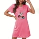 thumbnail image 1 of Camisón corto de talla grande para mujer, camisón de manga corta con estampado de pecho a la moda, camisón para mujer, 1 of 3