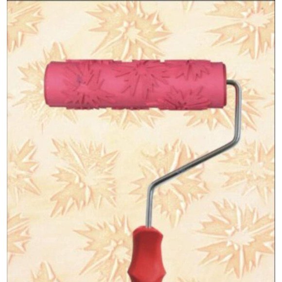 Greek Art Rouleau de Peinture Décoratif 7 Pouces DIY Rouleau en Caoutchouc Texture Artistique avec Poignée en Plastique (Motif D4)