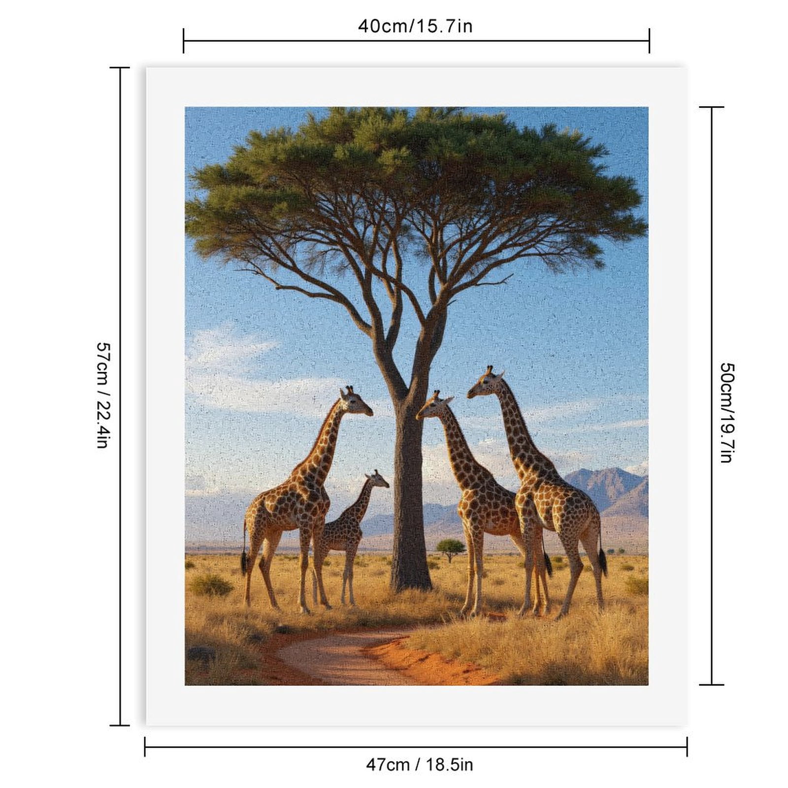 Paint By Numbers Kit for Adults Beginner - Giraffes Under Acacia Tree Plains DIY Canvas Painting Kits for Adults, Frameless Paint By Number for Adults for Home Wall Decor 16x20 Inch