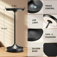 thumbnail image 6 of LED Cordless Table Lamp Rechargeable - Outdoor 6000mAh Battery Operated Portable Table Lights 3 Color Stepless Dimming Table Lamps with Memory Function for Patio Restaurant Dining Black, 6 of 14