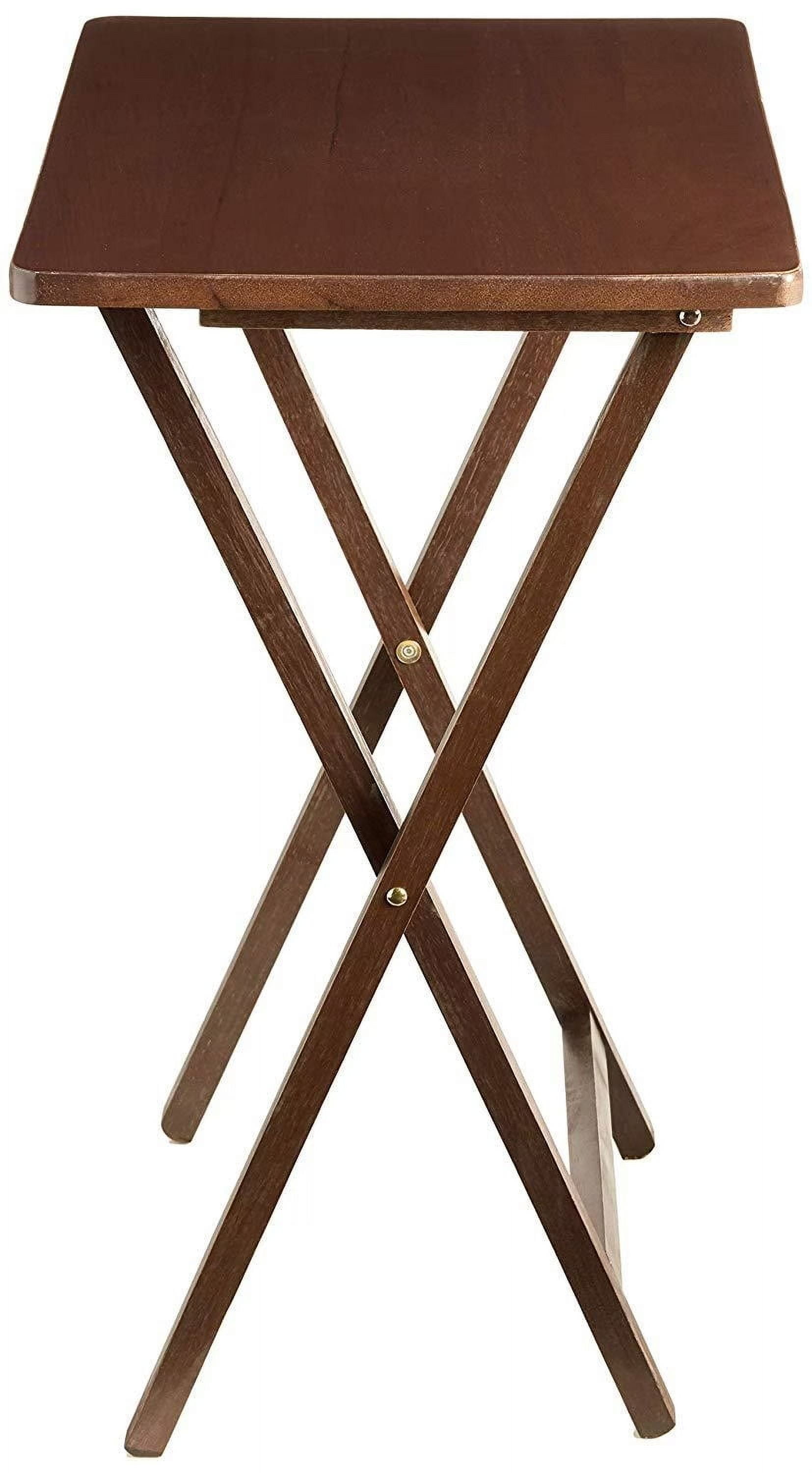 Mainstays Rubberwood Folding TV Tray Table, Walnut