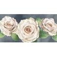 thumbnail image 2 of Wilson, Kelsey 14x9 Black Ornate Wood Framed with Double Matting Museum Art Print Titled - Ivory  Roses on gray landscape I, 2 of 4
