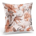 thumbnail image 1 of BSDHOME Brown Floral Pattern Flower with of Color Pink on The with Dots for Your Design Save Date and Red Leaf Throw Pillow Case Pillow Cover Sofa Home Decor 16x16 Inches, 1 of 1