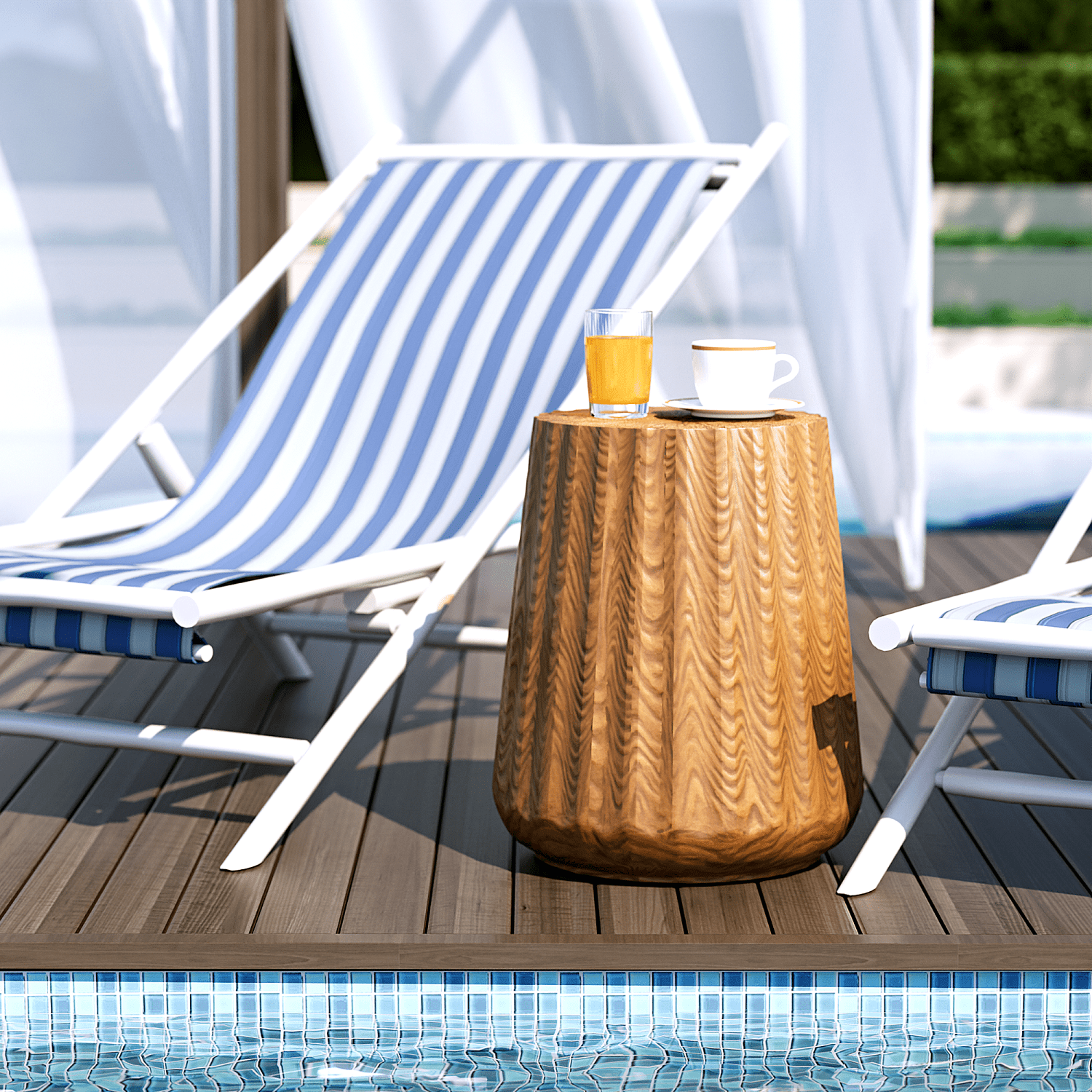 VENTOPYR 14'' Outdoor Side Table,MgO Stump Accent Table​​