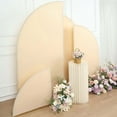 thumbnail image 6 of Efavormart Set of 4 | Matte Beige Fitted Spandex Half Moon Wedding Arch Covers, Custom Fit Chiara Backdrop Stand Covers - 2.5ft,5ft,6ft,7ft, 6 of 11