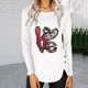 thumbnail image 2 of Casual mujer verano Sexy gradiente estampado Regular cuello redondo mujeres manga larga Top Fridja  czfsfas3694, 2 of 5