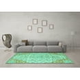 thumbnail image 3 of Ahgly Company Machine Washable Indoor Rectangle Persian Turquoise Blue Traditional Area Rugs, 2' x 4', 3 of 4