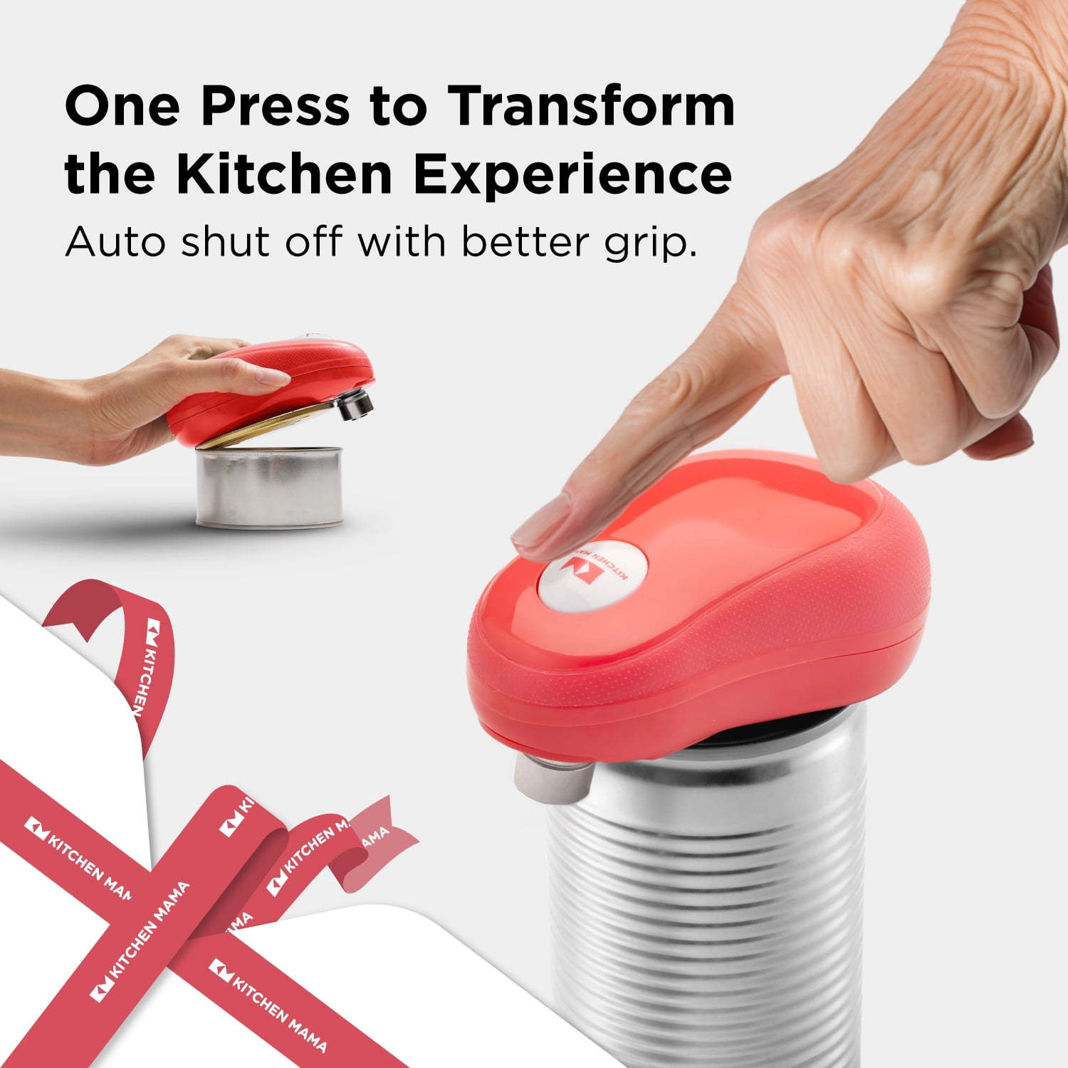 Kitchen Mama One Touch Electric Can Opener and 6-in-1 Multifunction Opener Gift Set