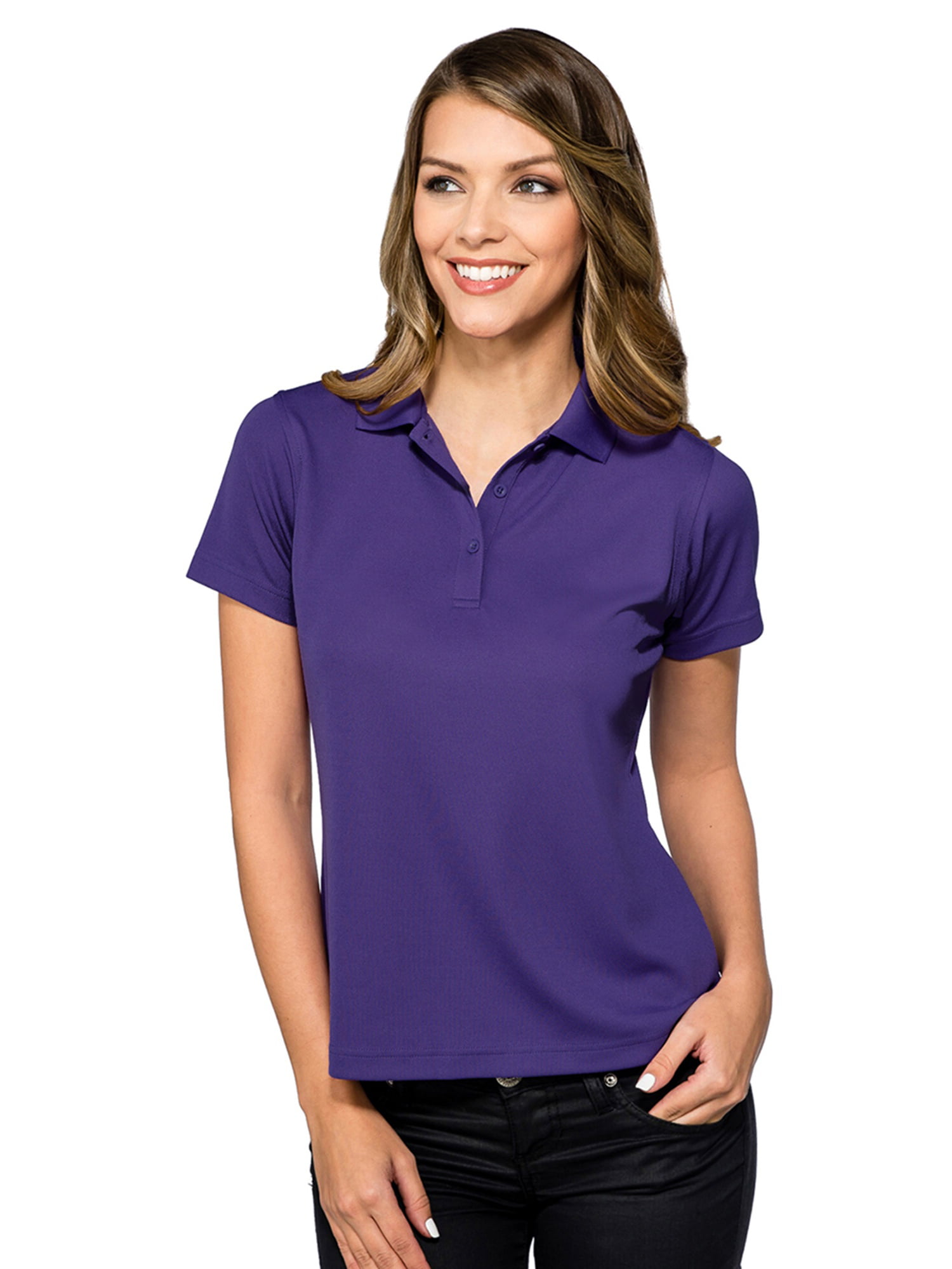 Tri-Mountain Women's Rib Collar Pique Polo Shirt - Walmart.com