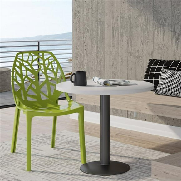 LeisureMod C18SG Modern Cornelia Dining Chair, Solid Green (Set of 1)