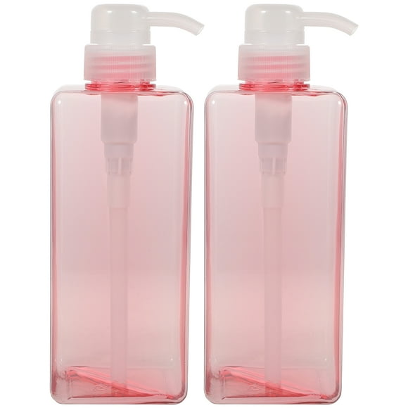 WORGEOUS Botella de emulsión cuadrada de 650 ml, dispensador de champú y gel de ducha, portátil, rellenable, de gran capacidad, para uso doméstico y hotelero (rosa)