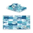 thumbnail image 2 of 3 Piece Bath Towels Set Bath Towel, Hand Towel and Face Towel for Bathroom, Gym, Hotel Blue Marine Life Patterns, 2 of 8