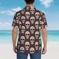thumbnail image 4 of Bingfone Men's Short Sleeve Button Down Shirts Hawaiian funny Skull star Printed Beach Shirt, 4 of 7