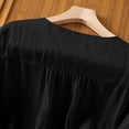 thumbnail image 4 of Linen 3/4 Sleeve Button Shirts Summer Boho Peasant Casual Gauze Clothes Embroidered Tops for Women Black L, 4 of 6