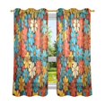thumbnail image 6 of Yayeee Window Curtains Light Filtering 63"x52" Grommet Panel Pair Home Living Room Decor, Blooming Flowers, 6 of 7
