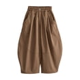 thumbnail image 3 of Shadoumai Girls Barrel Travel Pants High Waisted Elastic Drawstring Summer Casual Pants Baggy Wide Leg Trousers with Pockets, 3 of 4